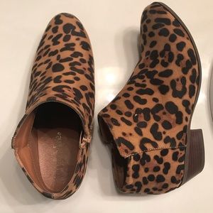 Leopard Print Ankle Boots - 8 1/2